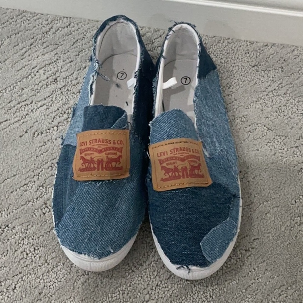 Levi's Blue Denim Slip-On Sneakers